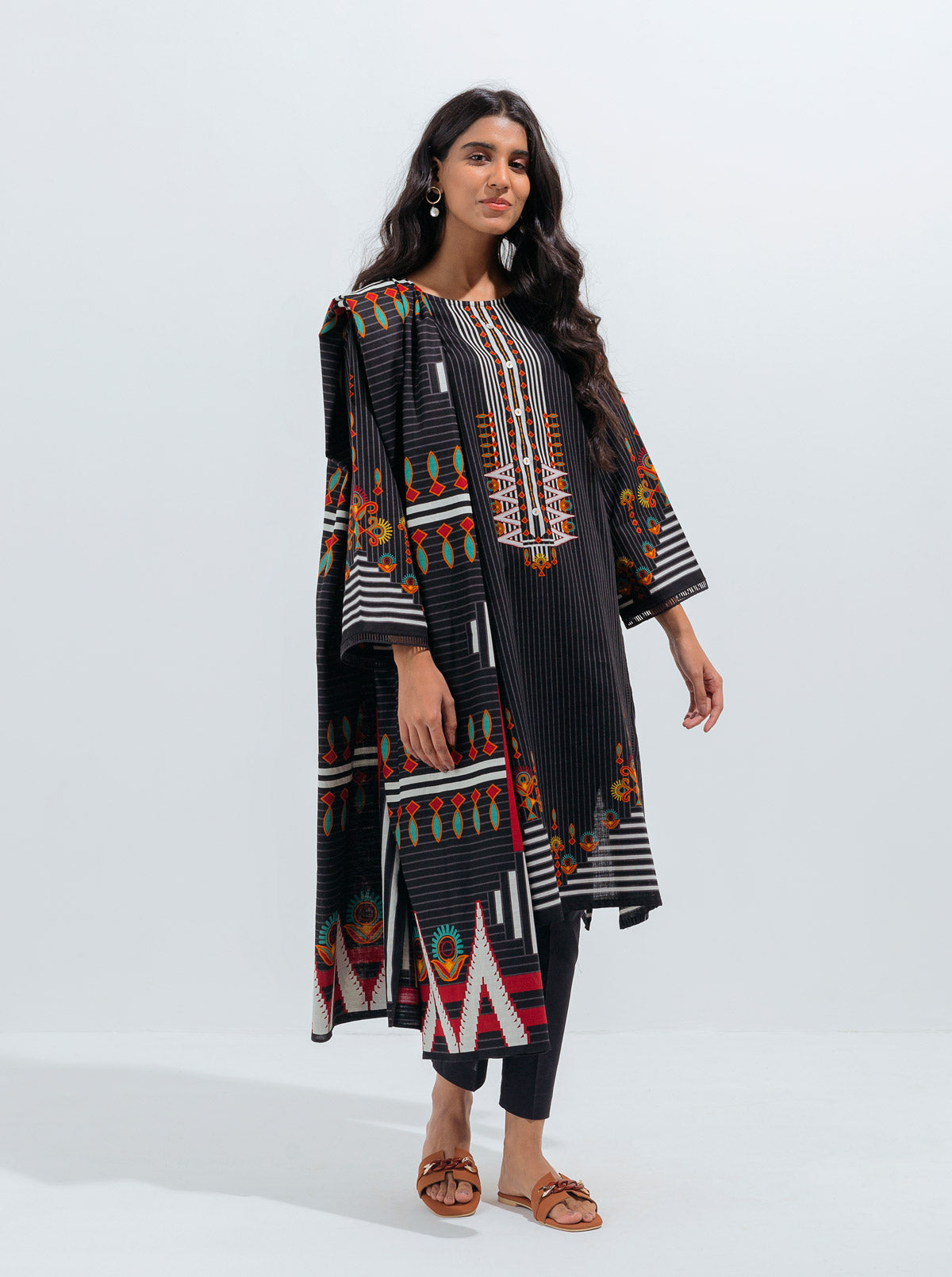 GYPSY TREASURE-PRINTED-2P (UNSTITCHED)BT1W21U13-BLACK-2000000176079-2P