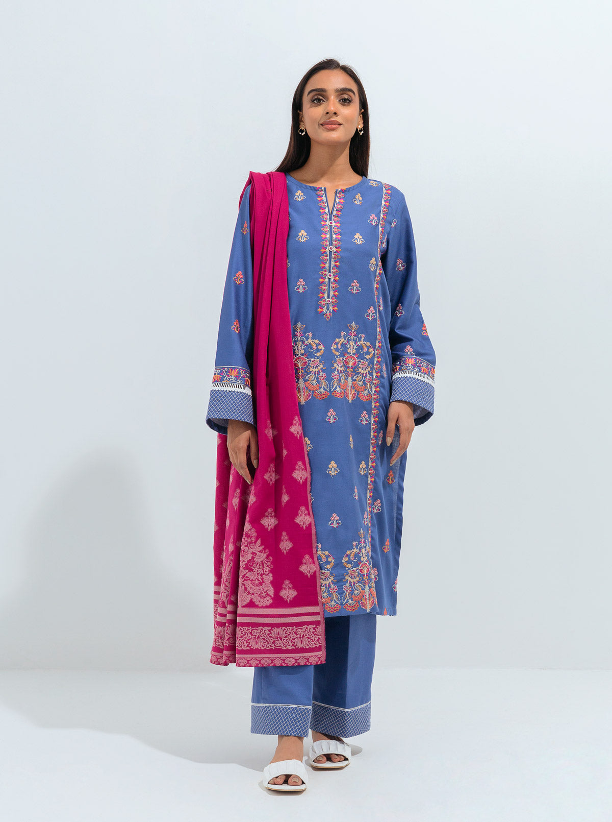 TRADITIONAL GEMS-EMBROIDERED-2P (UNSTITCHED)BT1W21U50-BLUE-2000000176764-2P