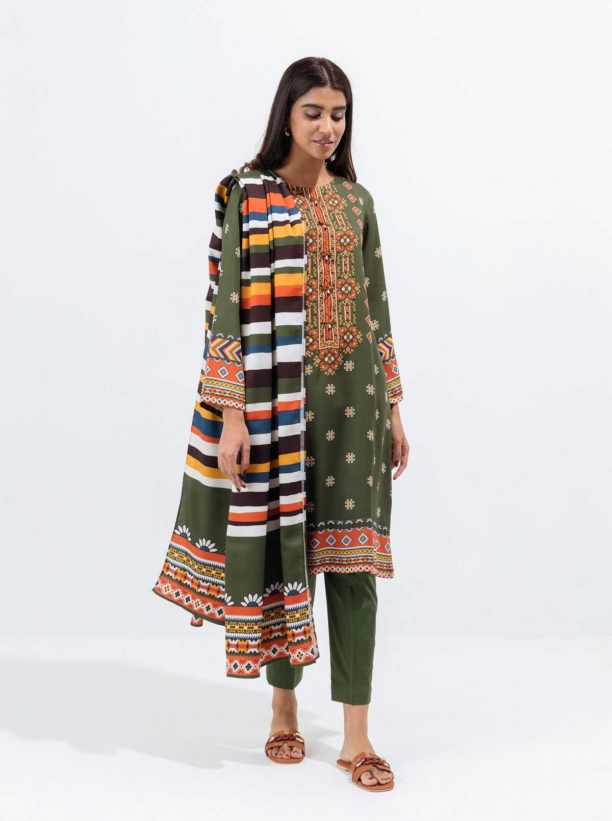 MYRTLE GREEN-PRINTED-2P (UNSTITCHED)BT1W21U77-GREEN-2000000177134-2P