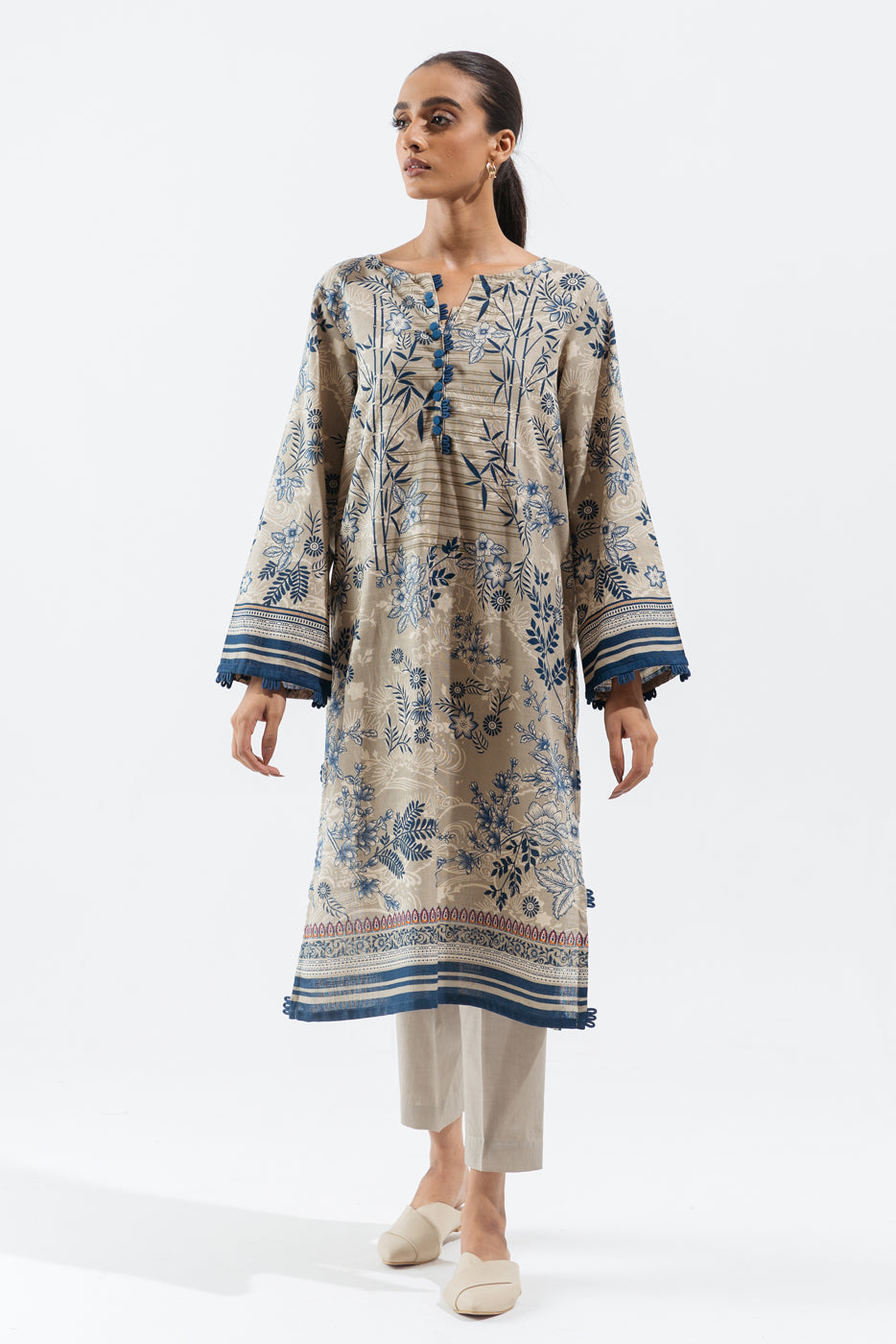 2 Piece - Printed Khaddar Suit - Tropical Delight (Unstitched)
