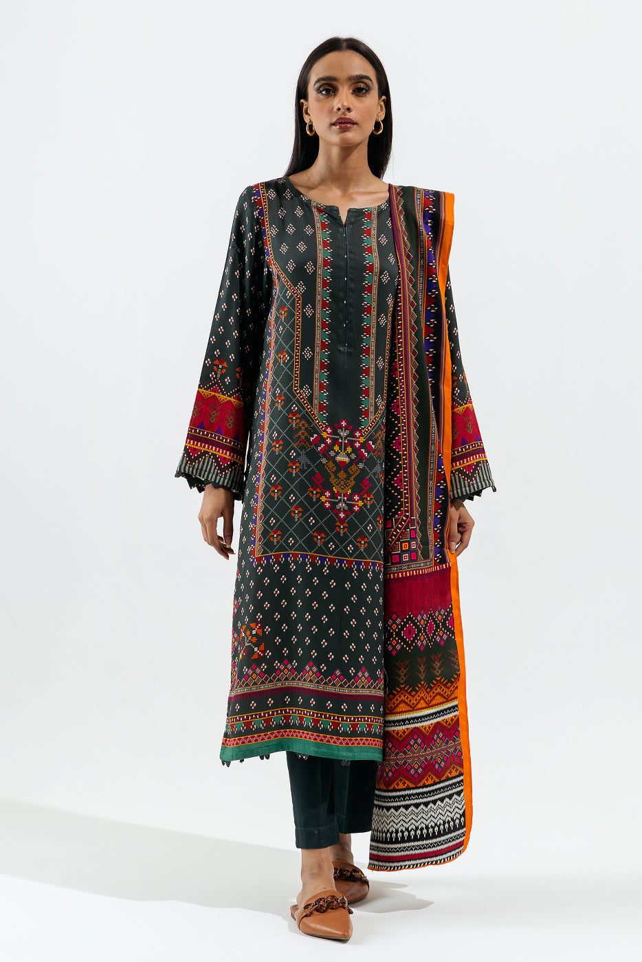 3 Piece - Printed Viscose Suit - Fusion Hint