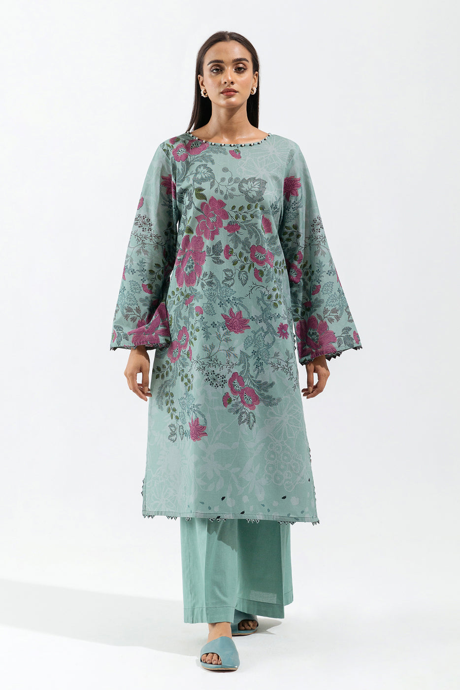 1 PIECE - PRINTED CAMBRIC SHIRT - BERYL BLOOM (UNSTITCHED)