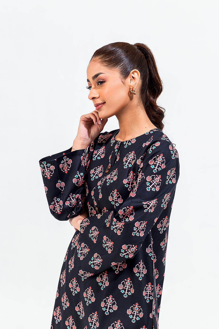 Printed Cambric Shirt (Pret)