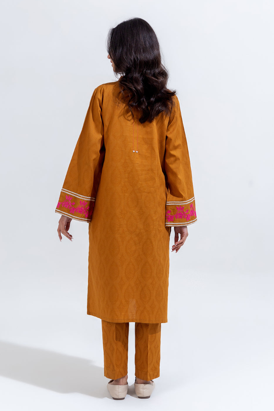 2 Piece Embroidered Cambric Jacquard Suit (Pret)