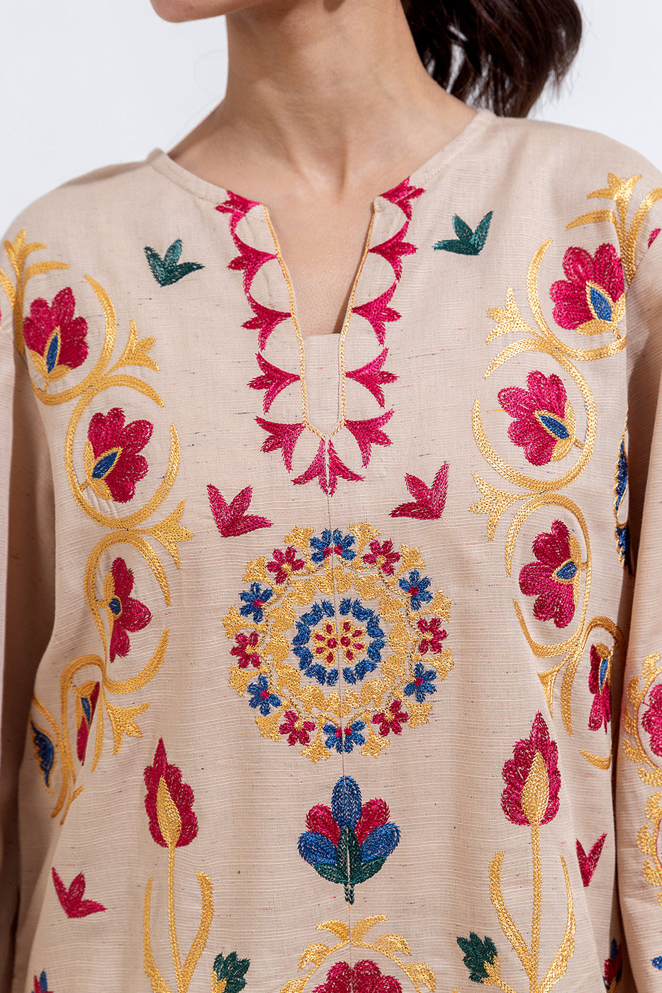 Embroidered Khaddar Top (Pret)