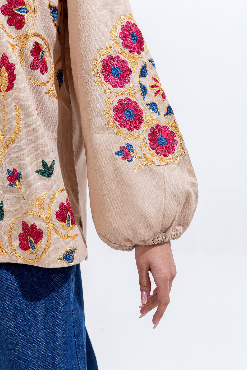 Embroidered Khaddar Top (Pret)