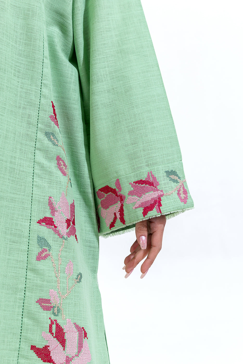 2 Piece Embroidered Two Way Slub Suit (Pret)