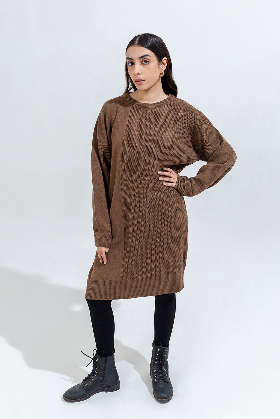 Knitted Knee Length Dress