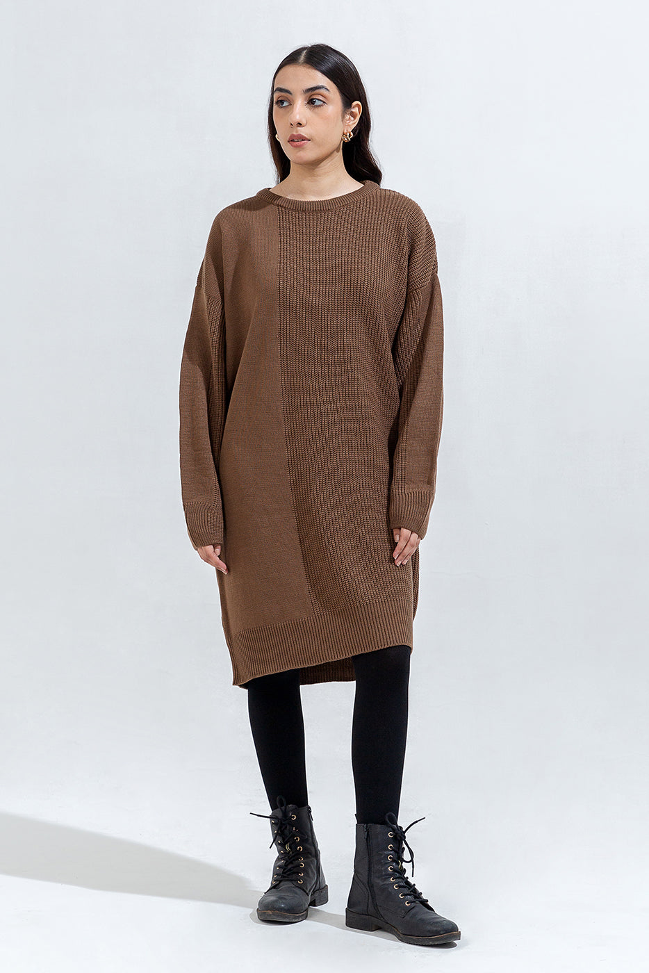 Knitted Knee Length Dress