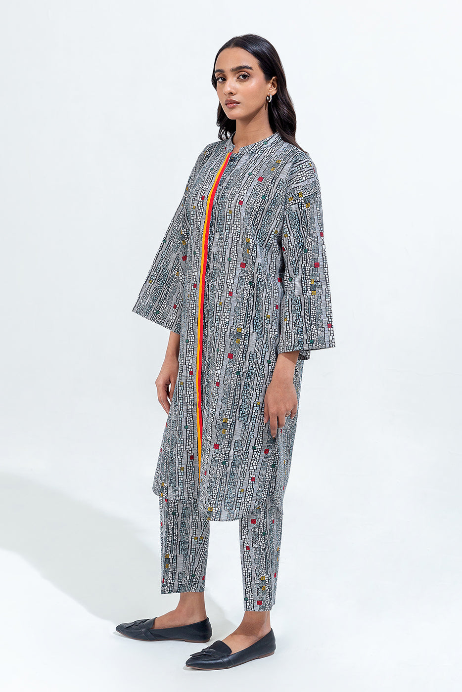 Printed Khaddar Shirt (Pret)