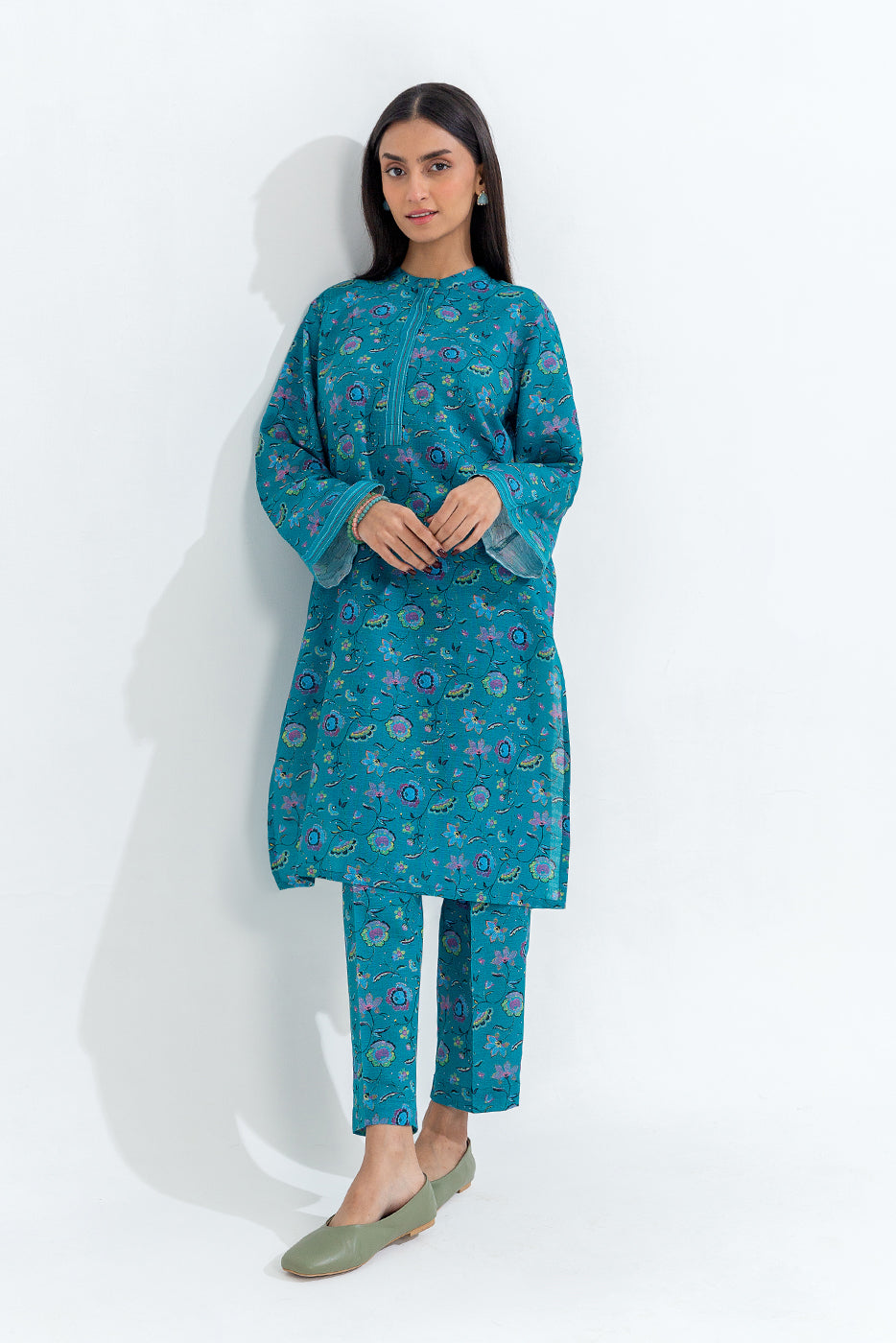 Printed Khaddar Shirt (Pret)