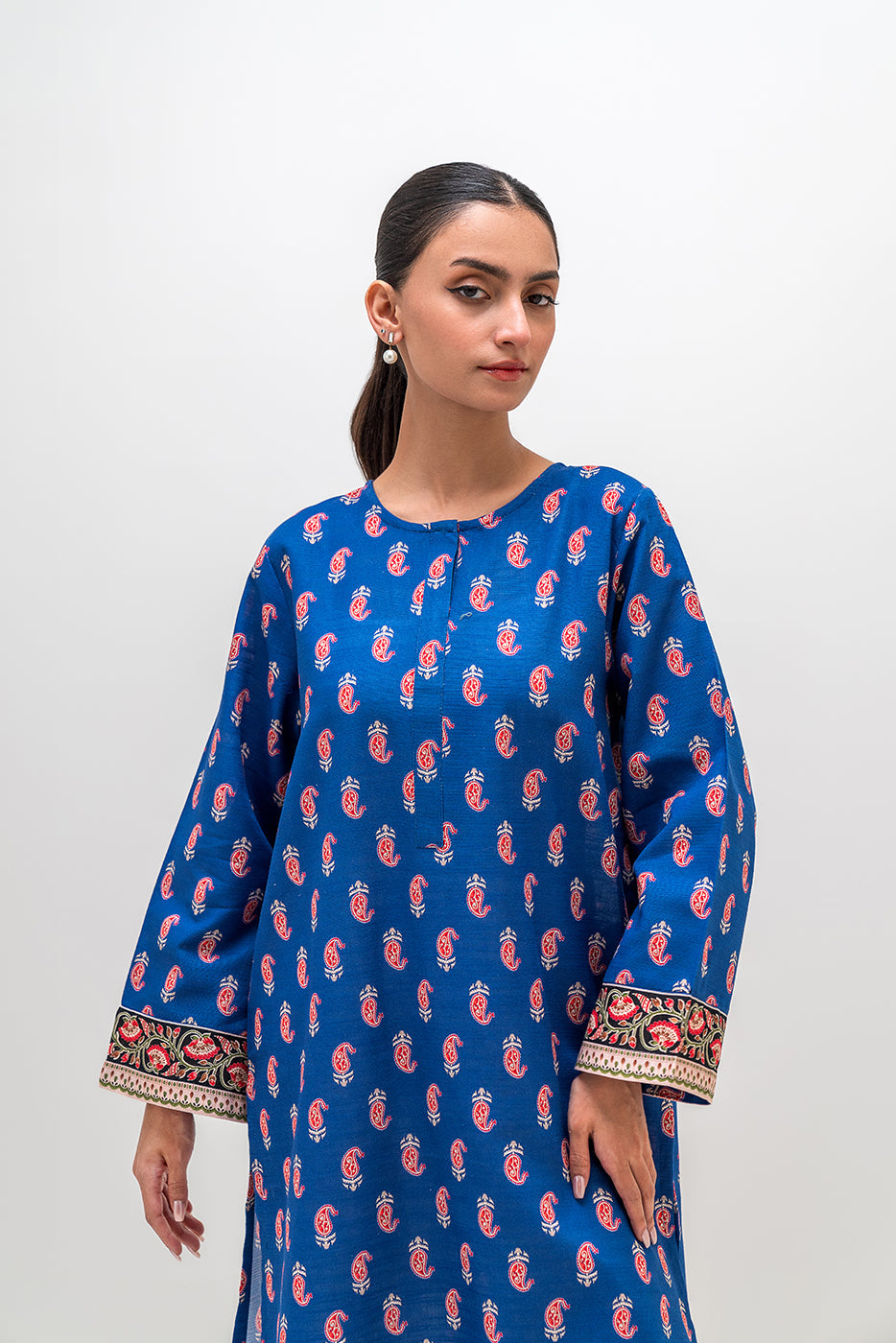 Printed Khaddar Shirt (Pret)