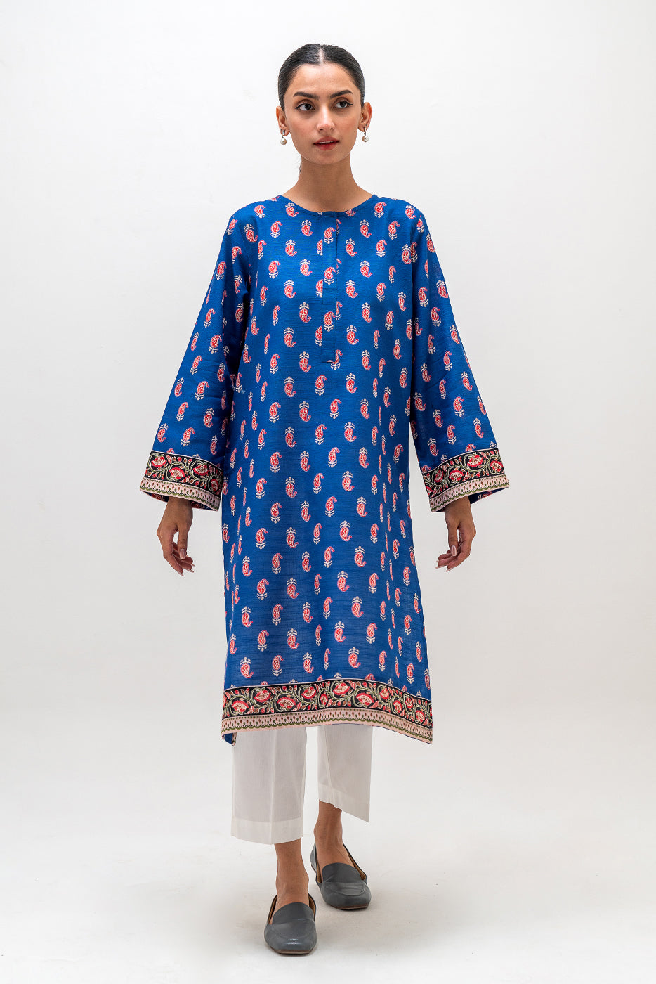 Printed Khaddar Shirt (Pret)