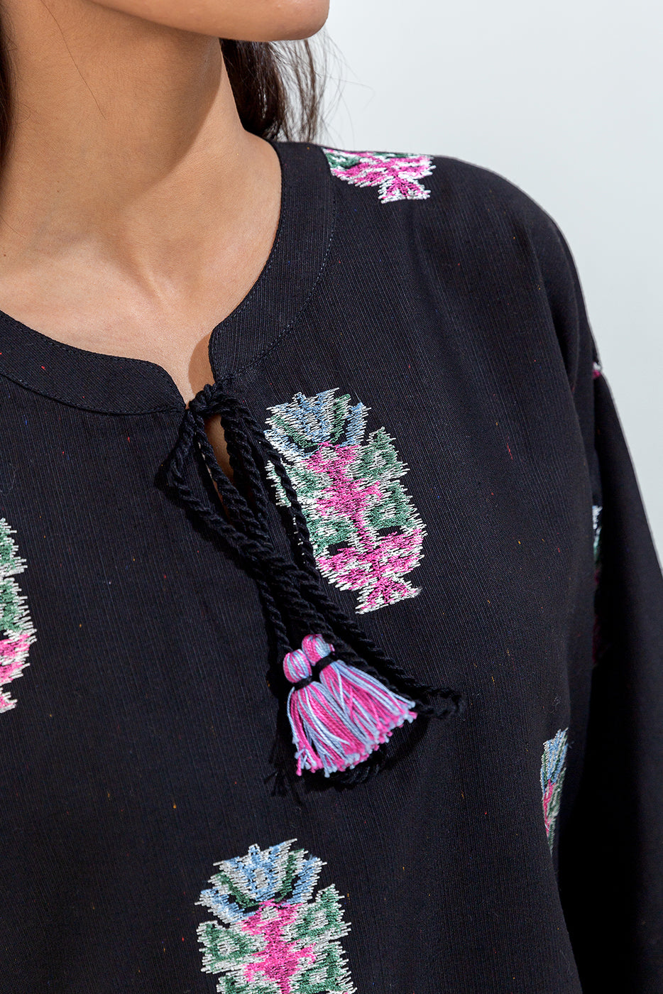 Embroidered Khaddar Shirt (Pret)