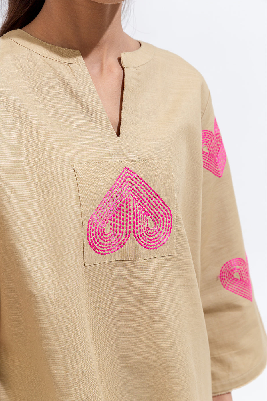Embroidered Khaddar Top (Pret)