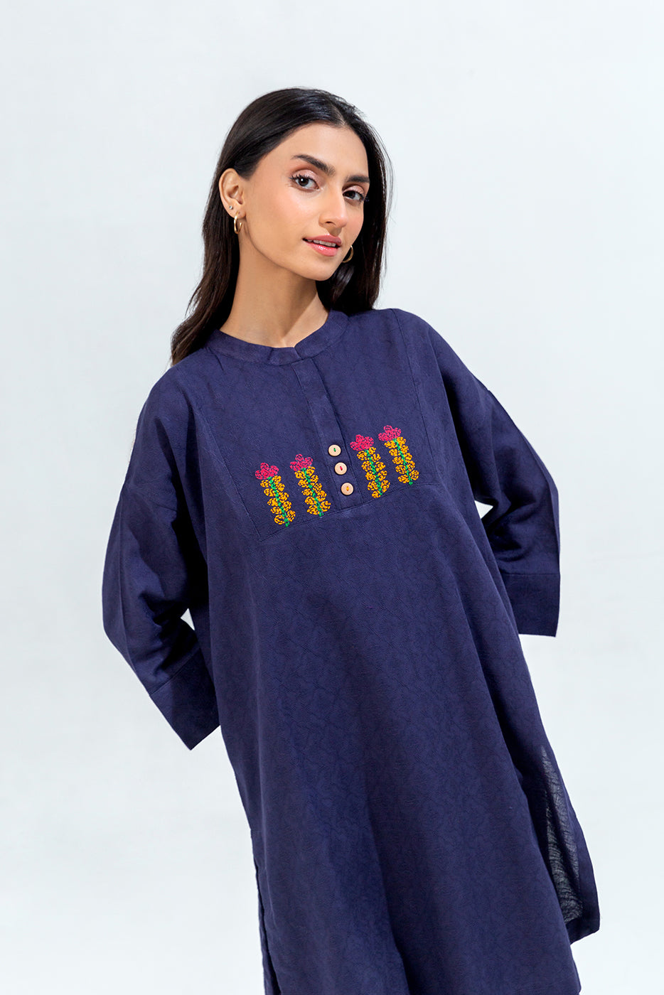 2 Piece Embroidered Khaddar Jacquard Suit (Pret)