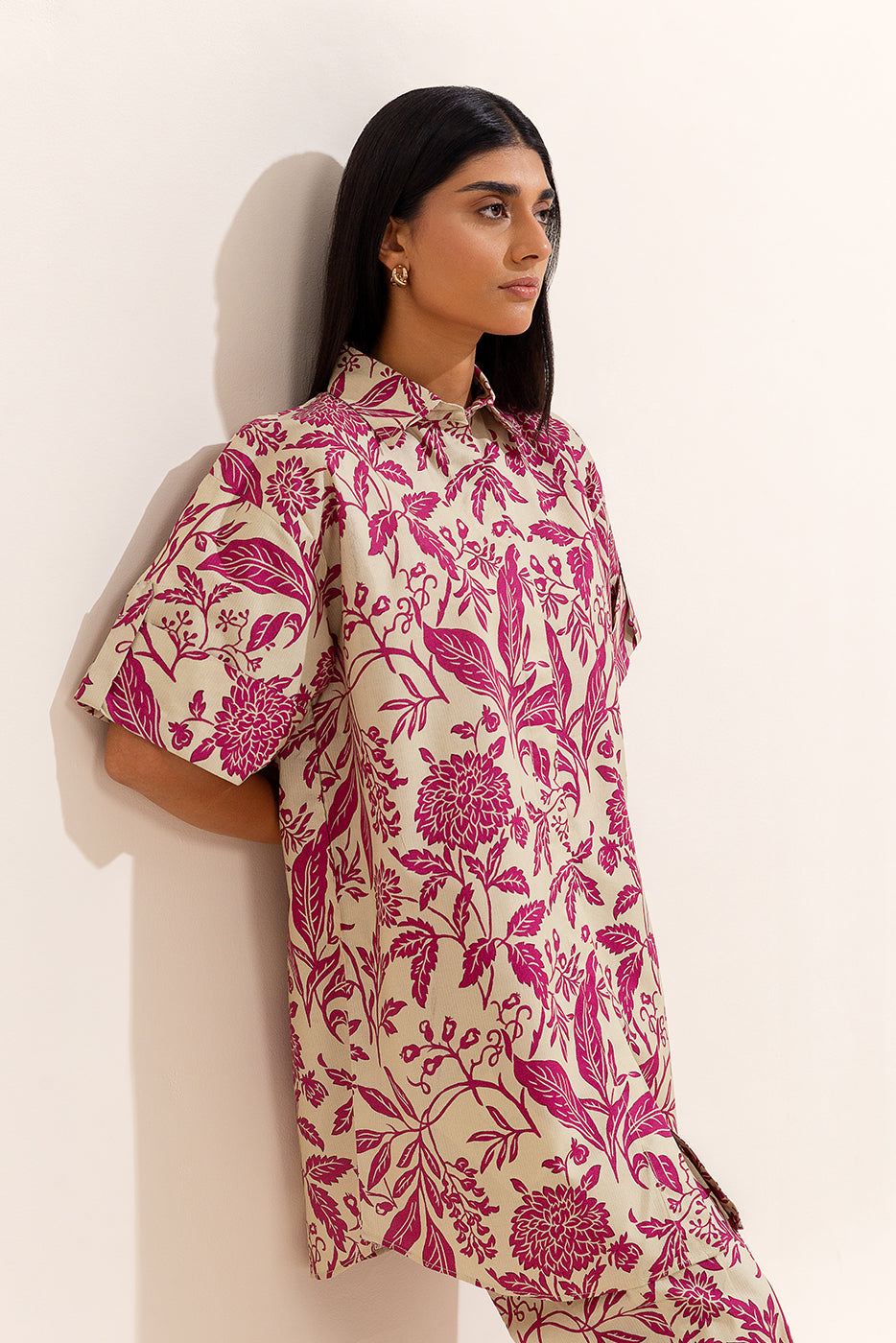 2 Piece Printed Linen Suit-Orchid Musk (Unstitched)