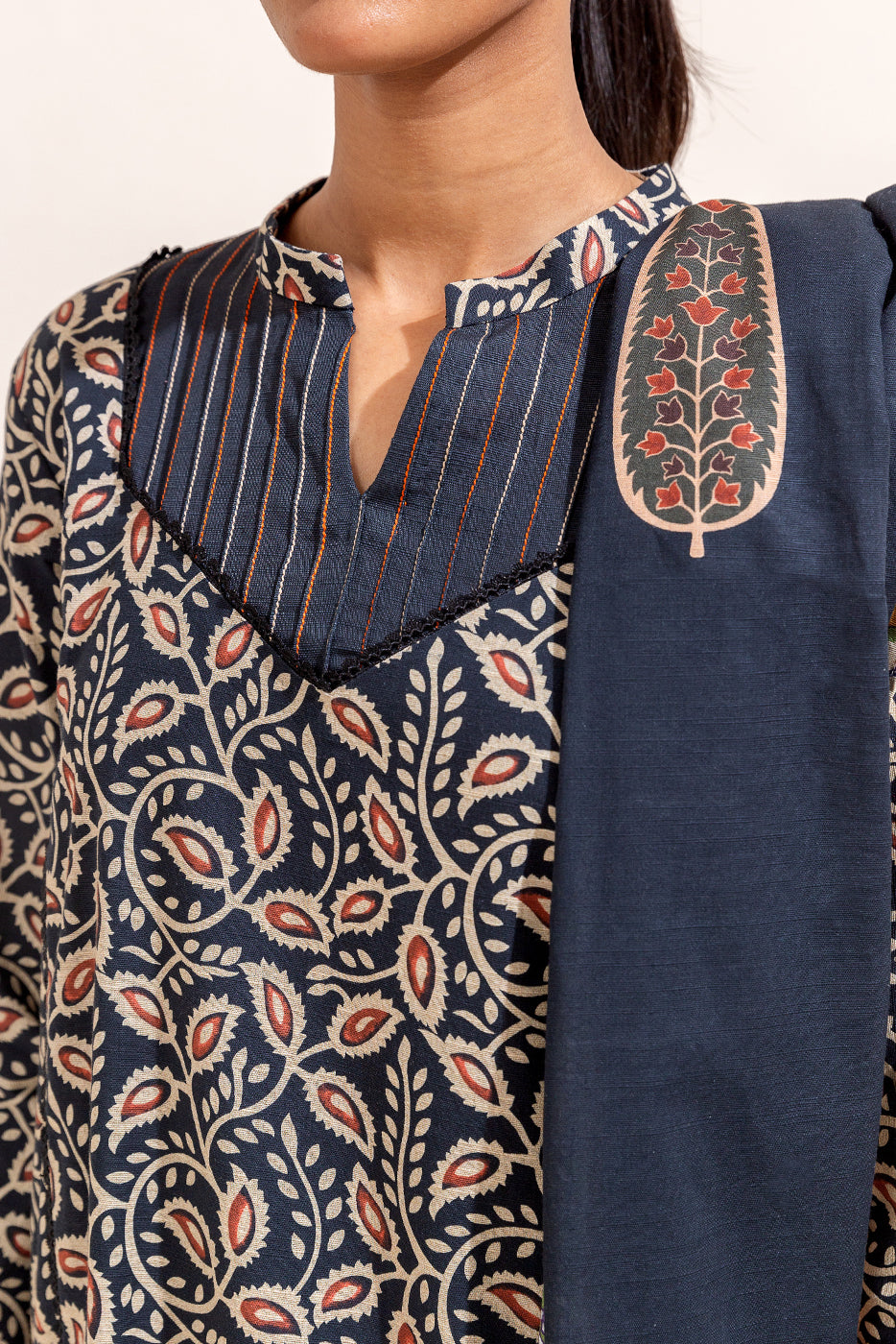 3 Piece Printed Khaddar Suit-Tribal Hale (Unstitched)