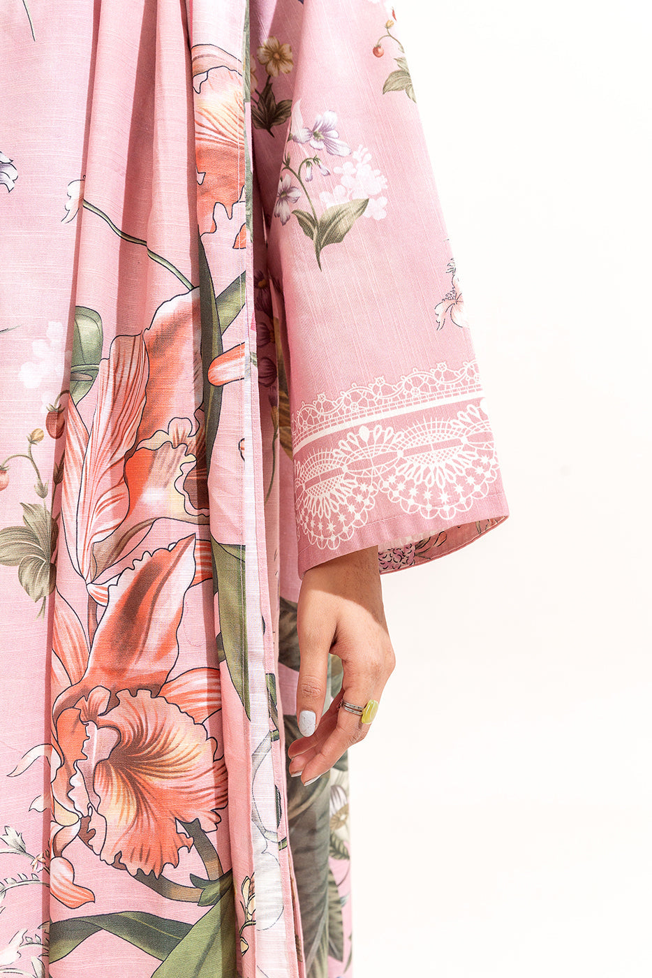 3 Piece Printed Khaddar Suit-Fiesta Fuschia (Unstitched)
