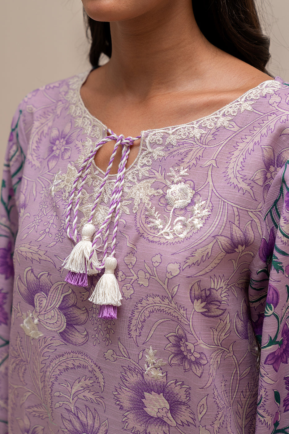 3 Piece Embroidered Khaddar Suit-Heather Gleam (Unstitched)