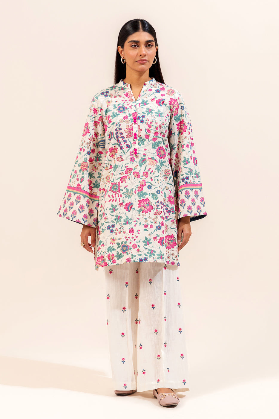 2 Piece Embroidered Khaddar Suit-Pristine Florid (Unstitched)