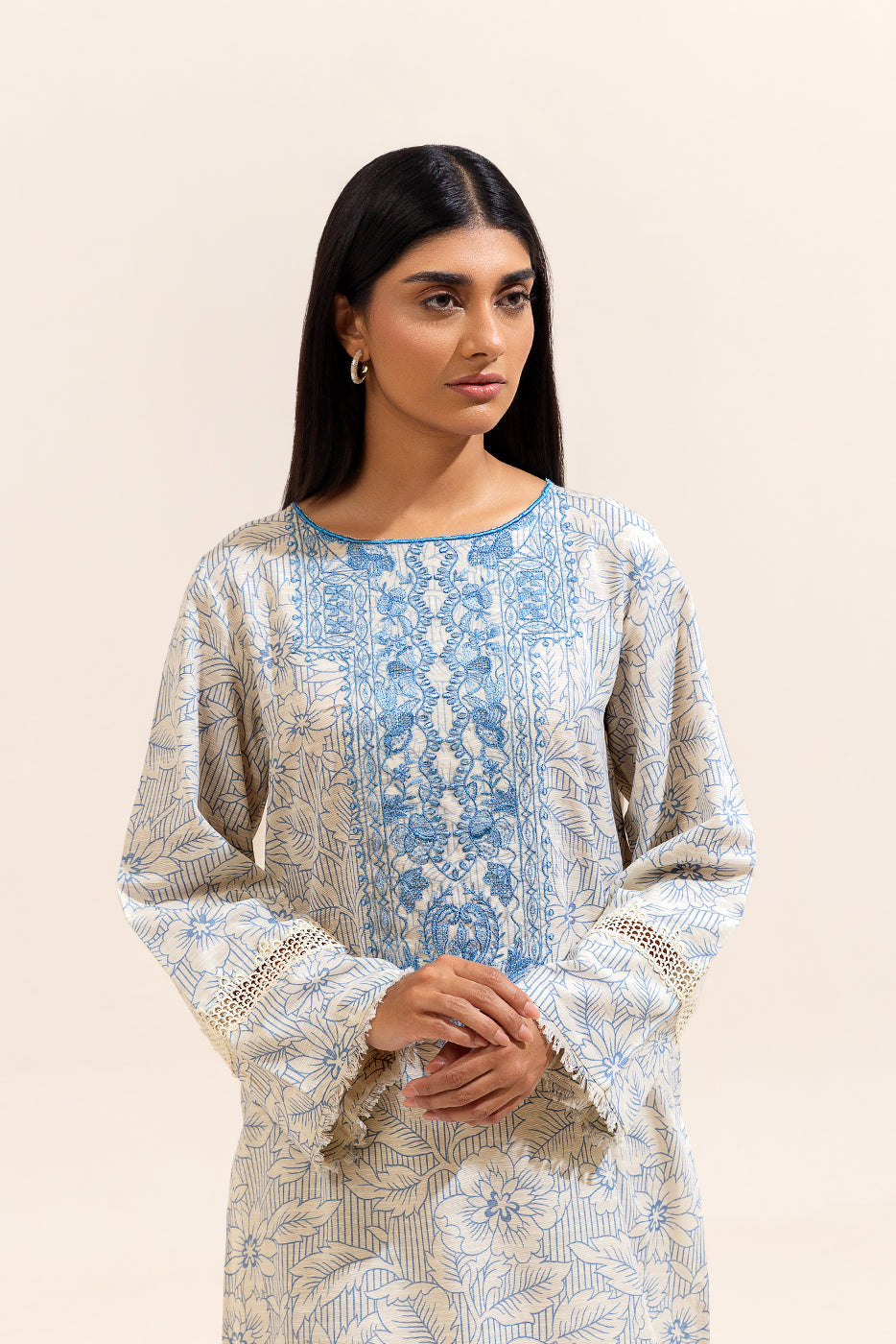 2 Piece Embroidered Khaddar Suit-Ivory Aura (Unstitched)