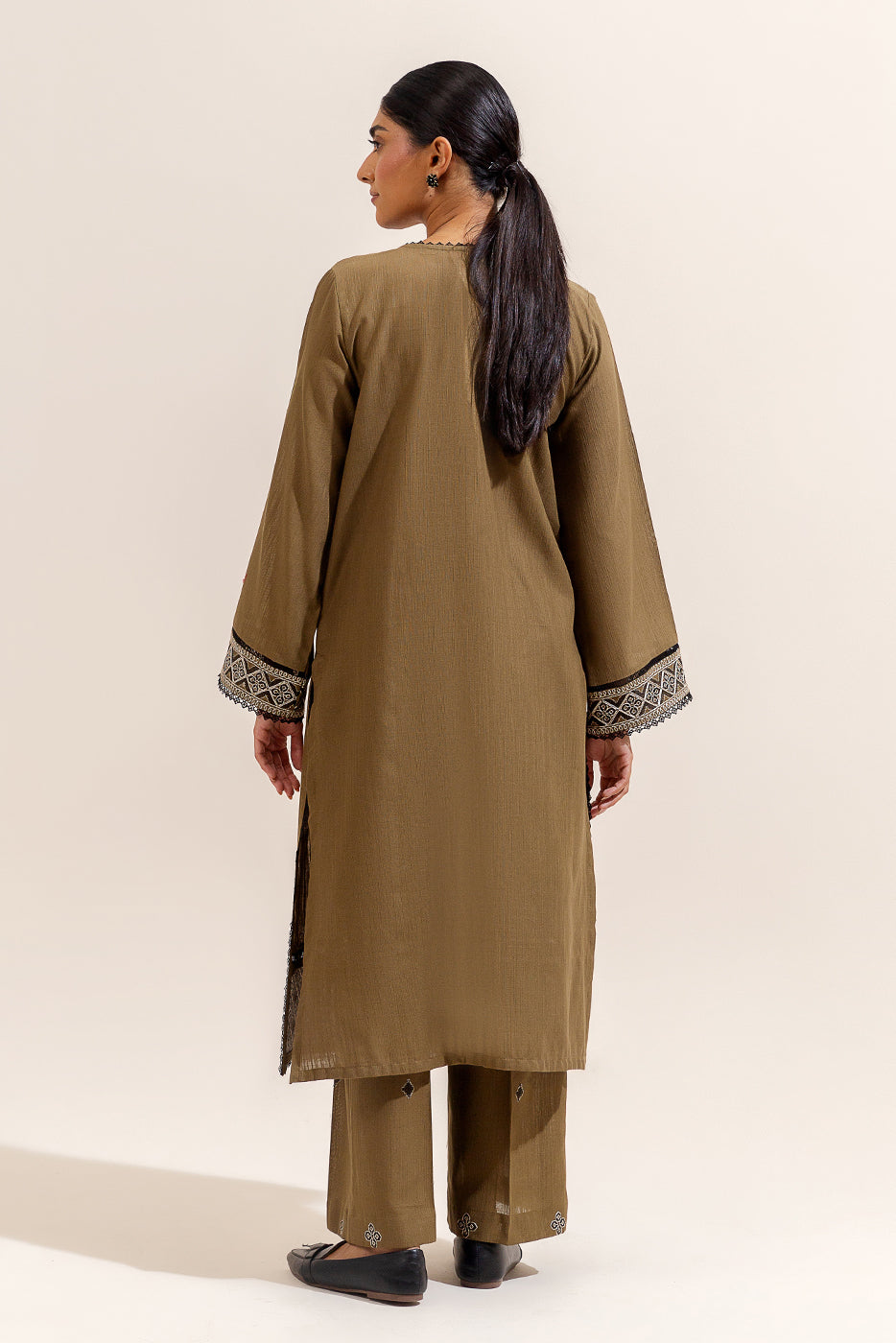 2 Piece Embroidered Khaddar Suit-Dijon Charm (Unstitched)