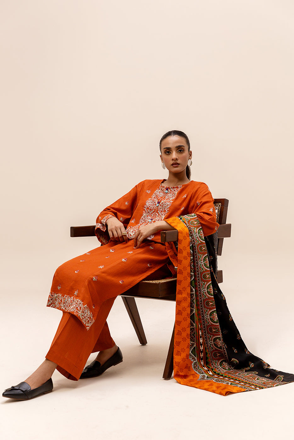 3 Piece Embroidered Khaddar Suit-Sedona Drape (Unstitched)