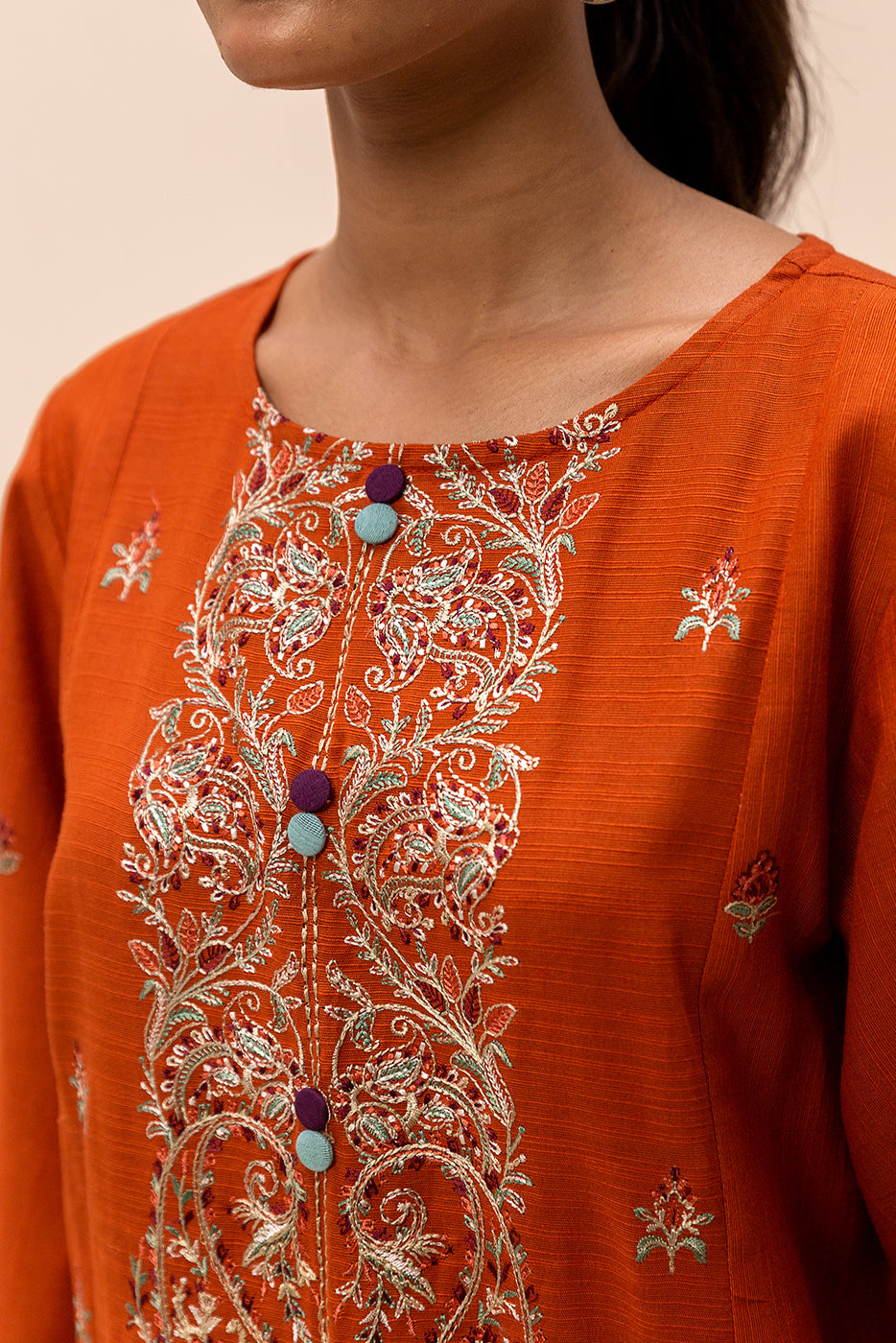 3 Piece Embroidered Khaddar Suit-Sedona Drape (Unstitched)