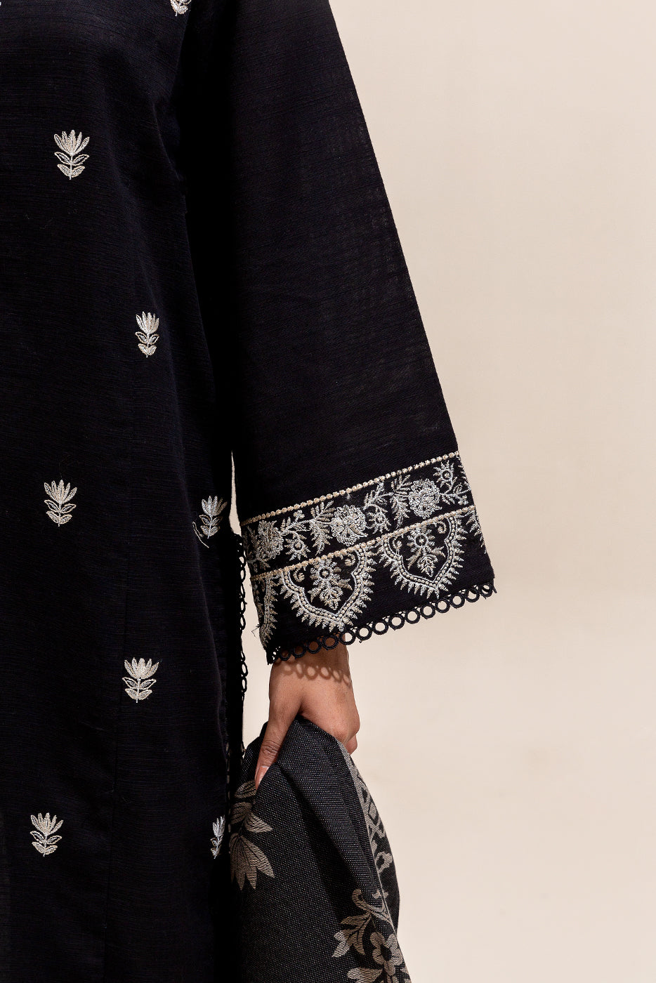 2 Piece Embroidered Khaddar Suit-Sable Mesh (Unstitched)