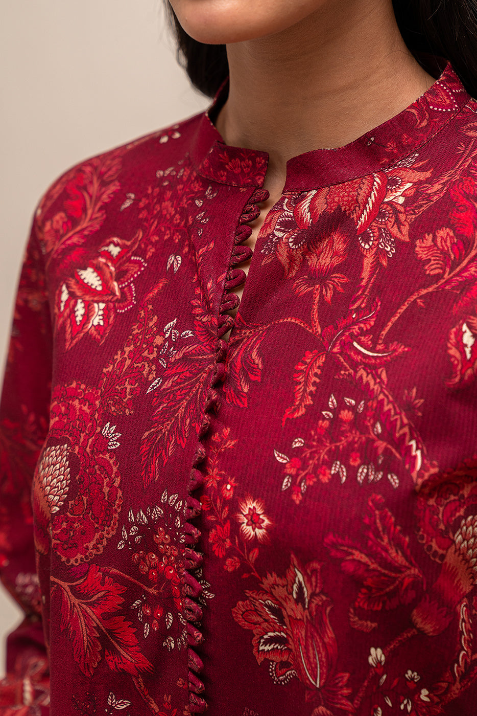 2 Piece Printed Linen Suit-Scarlet Jacob (Unstitched)