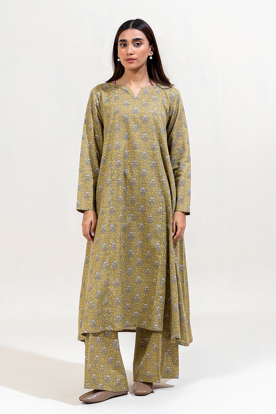 2 Piece Printed Khaddar Suit-Fern Muse (Unstitched)