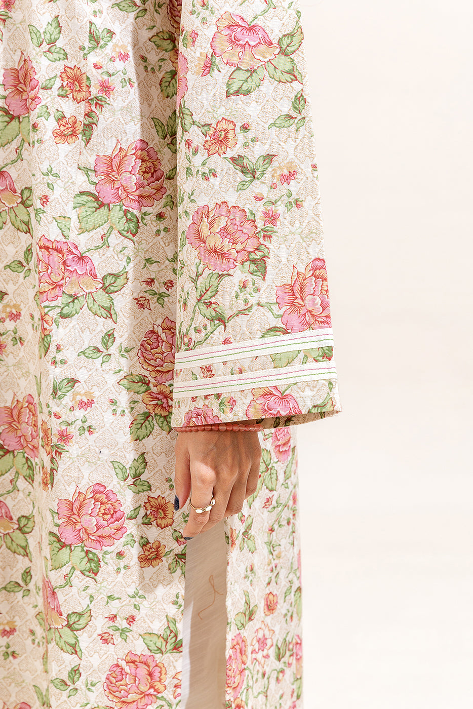 2 Piece Printed Khaddar Suit-Ivory Orchid (Unstitched)