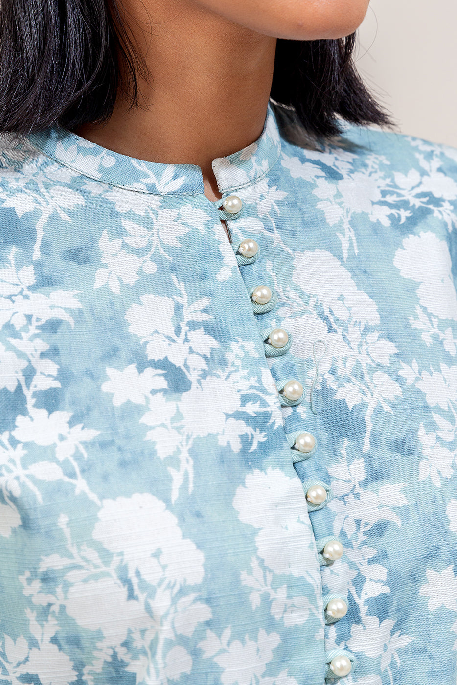 3 Piece Printed Khaddar Suit-Sapphire Bloom (Unstitched)