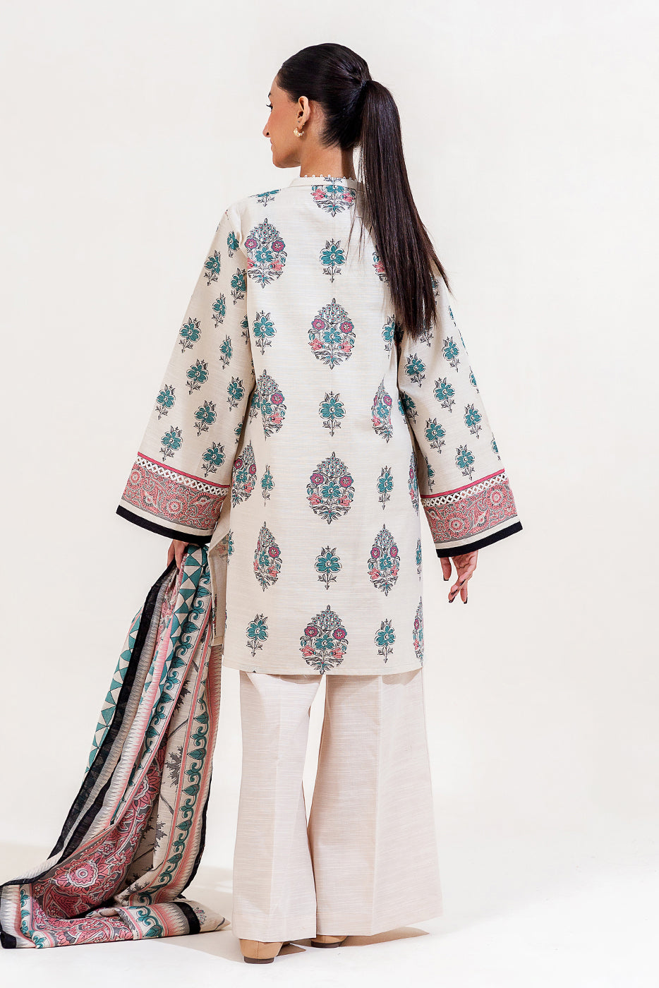 3 Piece Printed Khaddar Suit-Spruce Bliss (Unstitched)