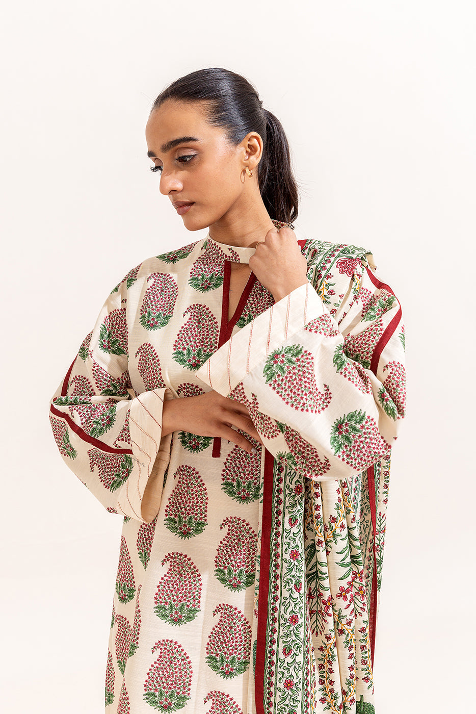3 Piece Printed Khaddar Suit-Carnival Bloom (Unstitched)