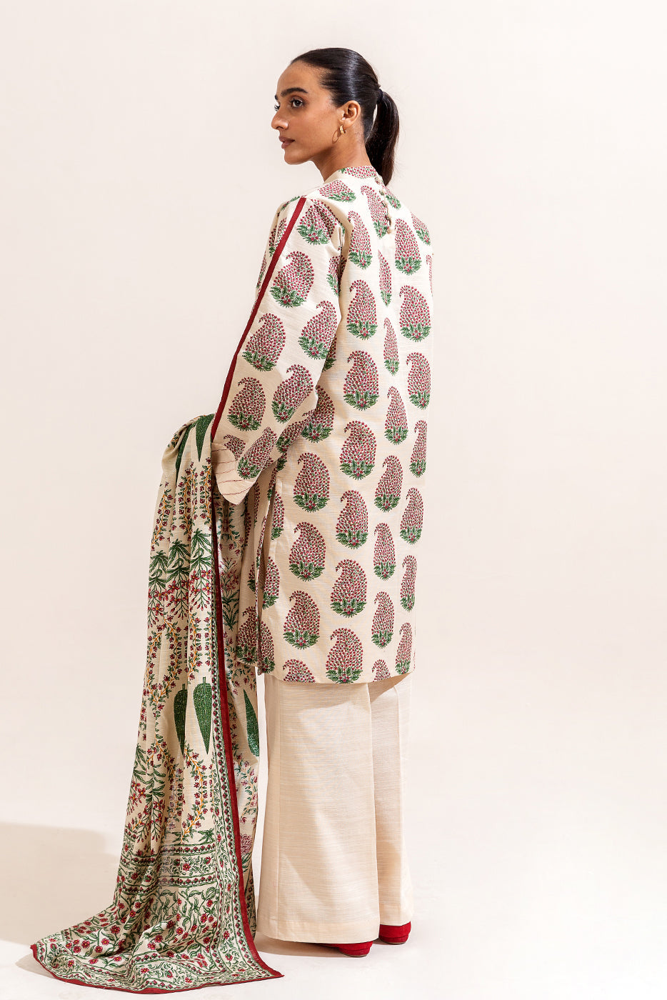 3 Piece Printed Khaddar Suit-Carnival Bloom (Unstitched)