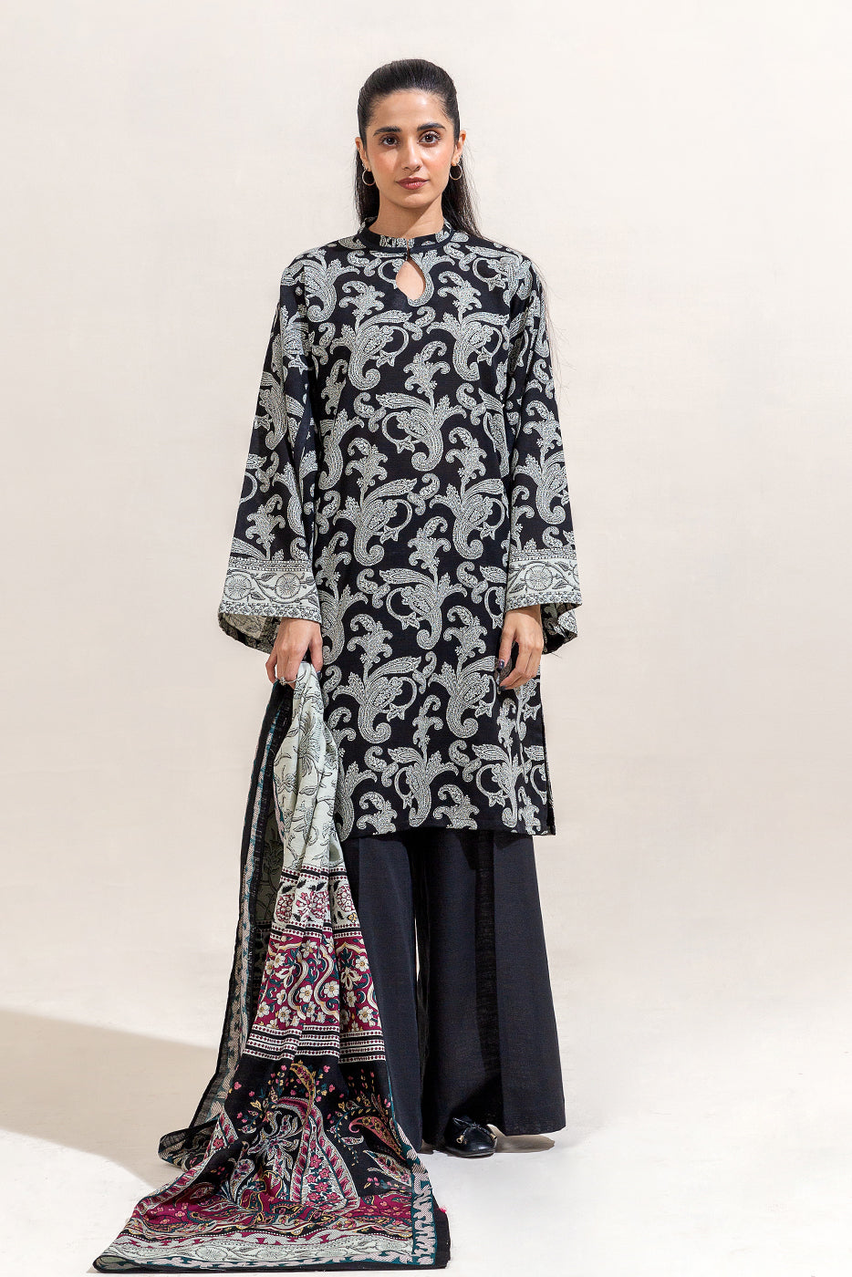 2 Piece Printed Khaddar Suit-Raven Tribe (Unstitched)