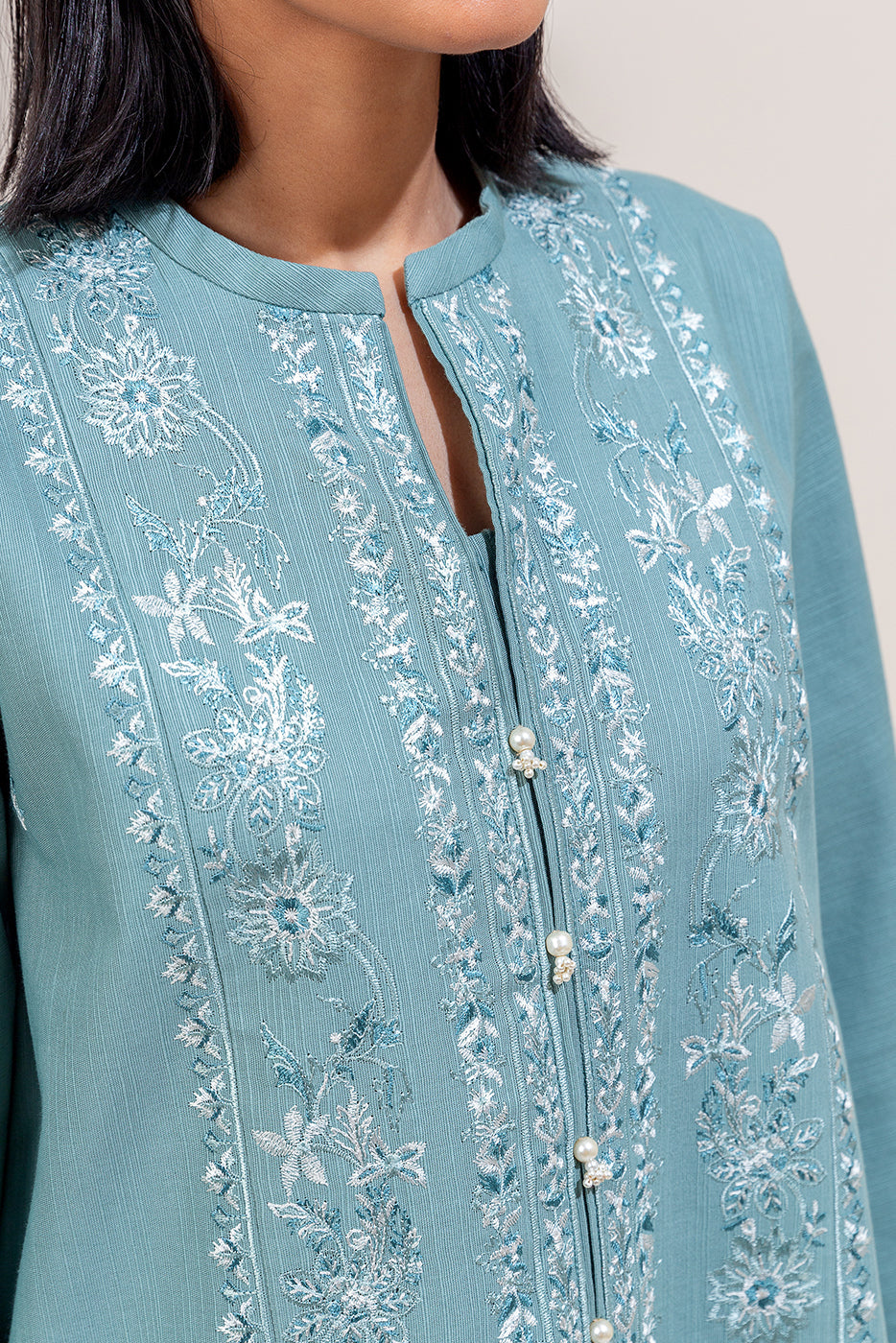 2 Piece Embroidered Khaddar Suit-Ocean Verve (Unstitched)
