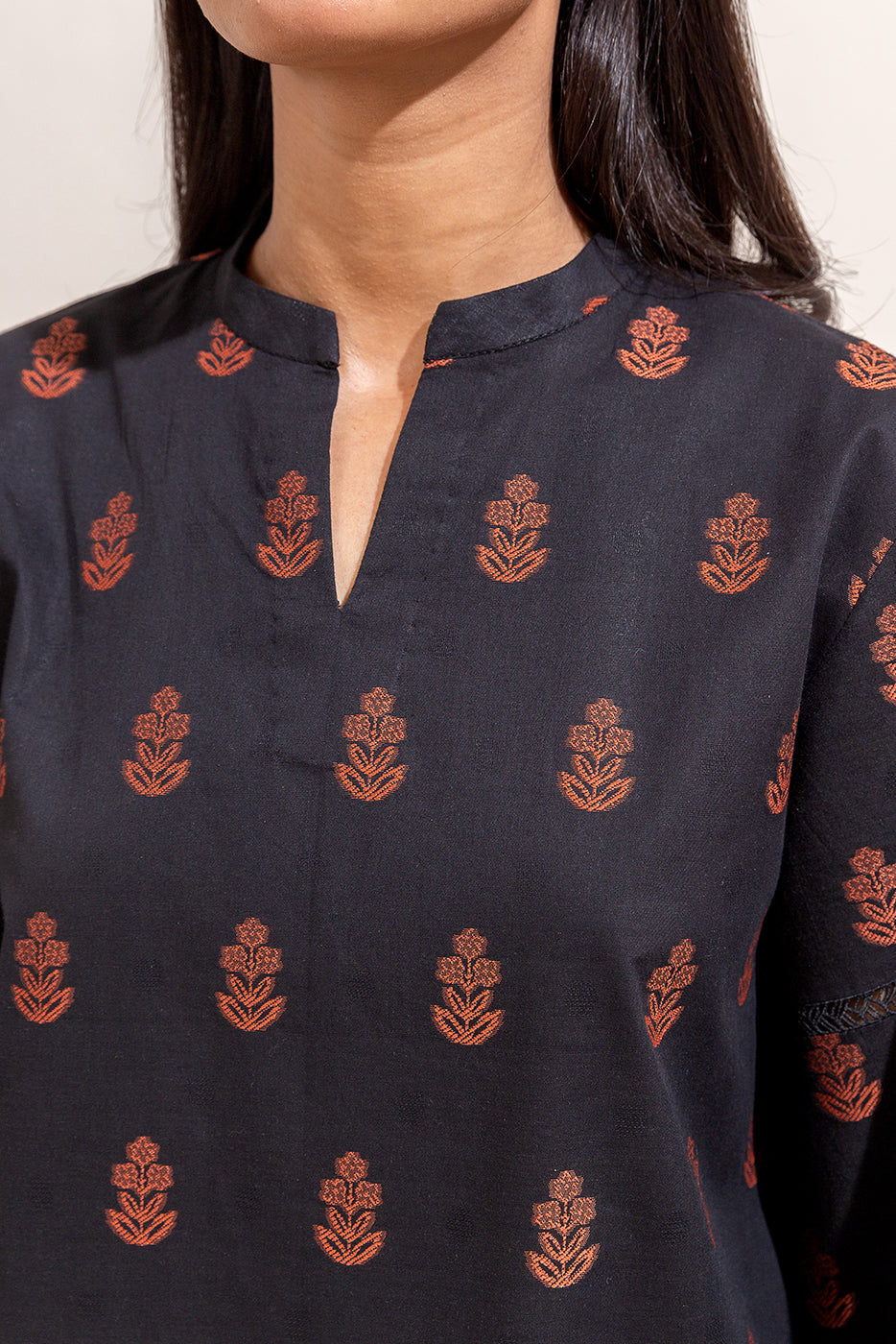 2 Piece Embroidered Self Jacquard Suit-Raven Wood (Unstitched)