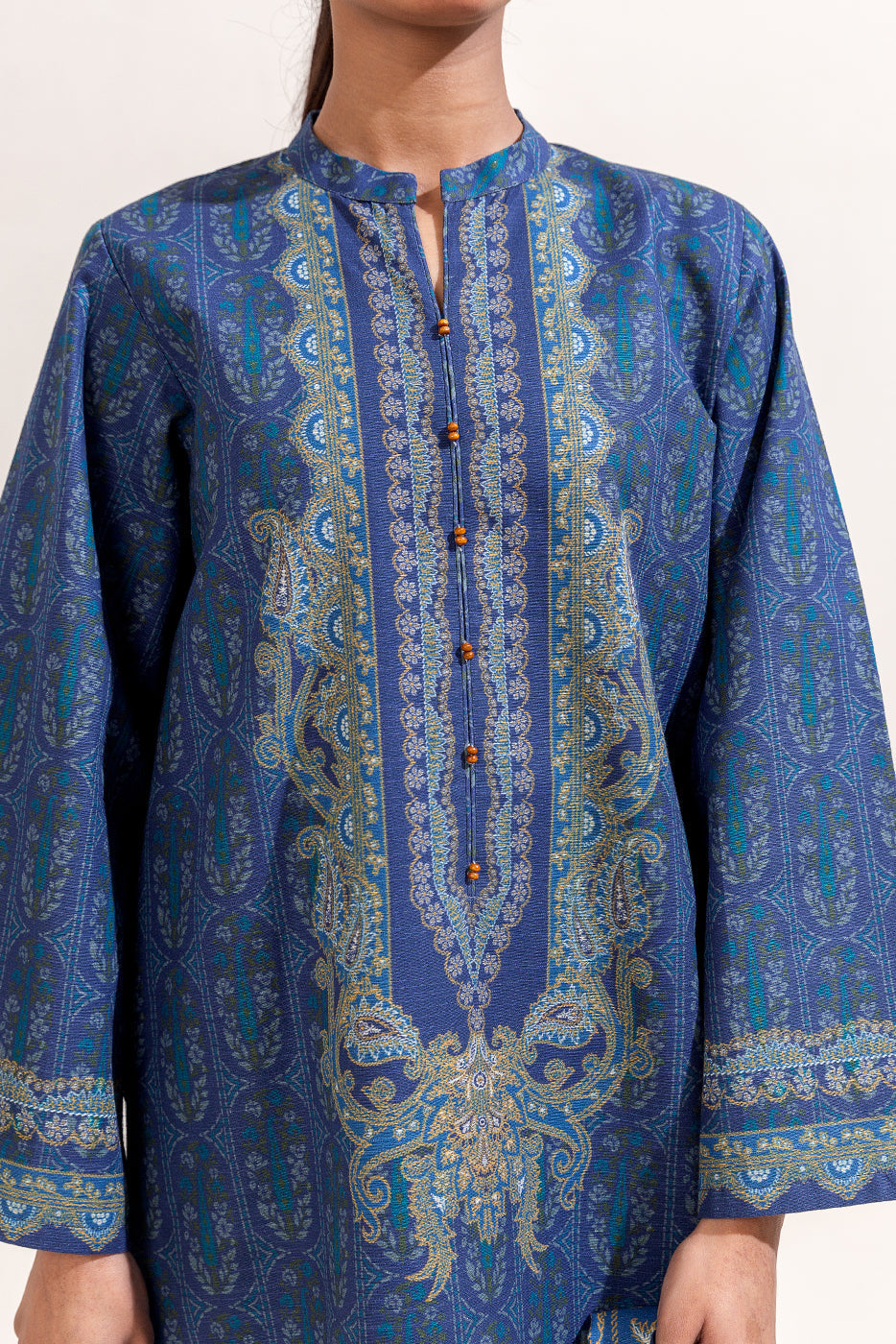 3 Piece Printed Khaddar Suit-Parisian Bliss (Unstitched)