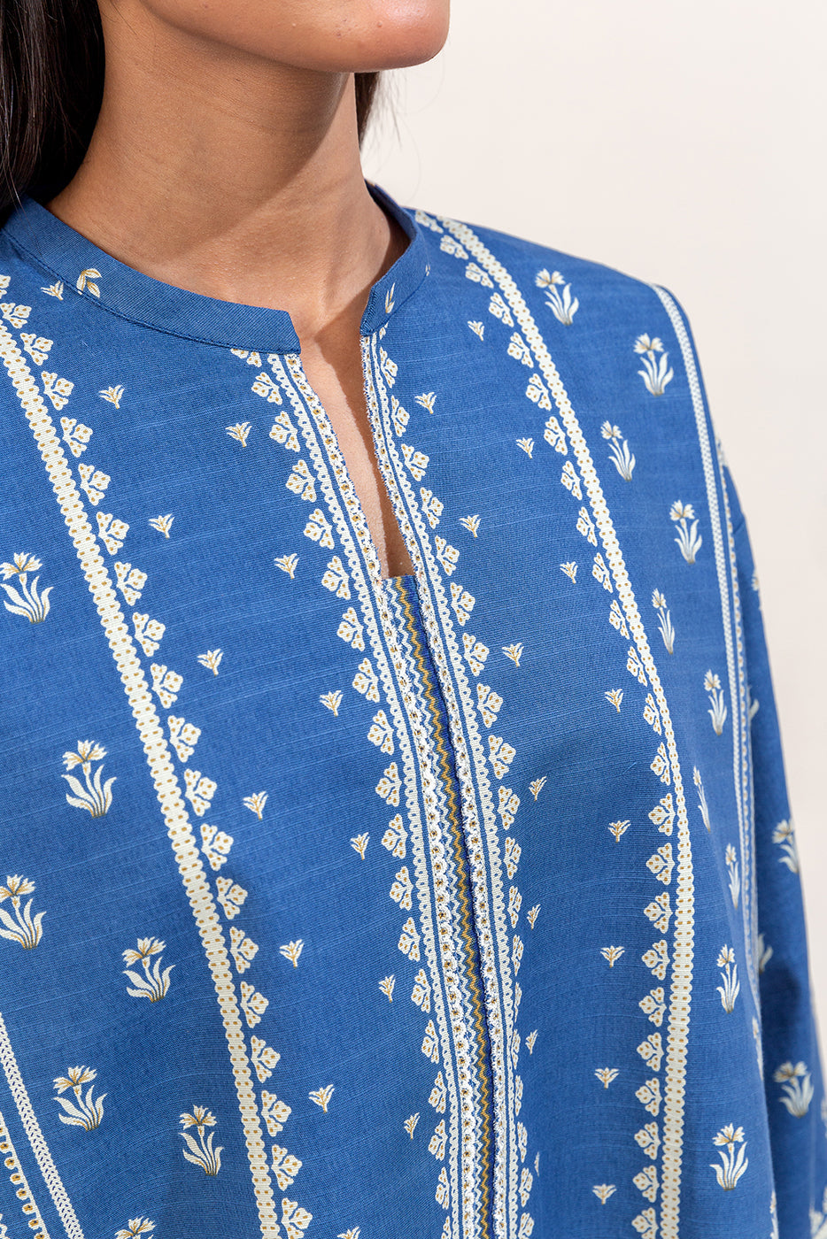 3 Piece Printed Khaddar Suit-Azure Verve (Unstitched)