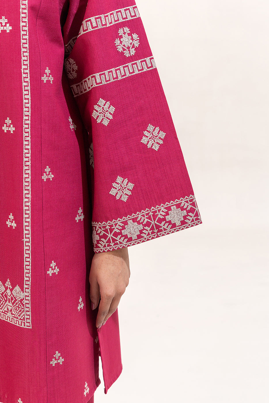 2 Piece Embroidered Khaddar Suit-Scarlet Verve (Unstitched)
