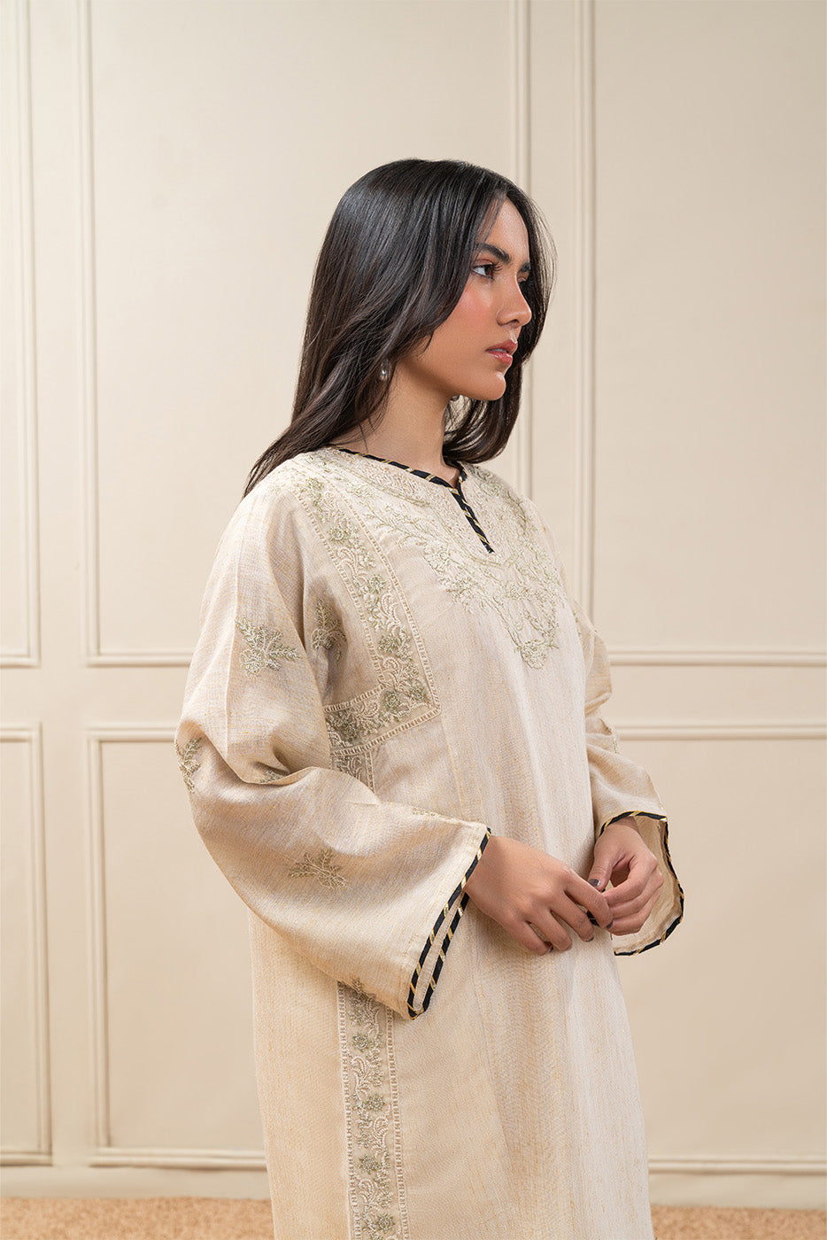 EMBROIDERED DYED SHIRT (PRET)