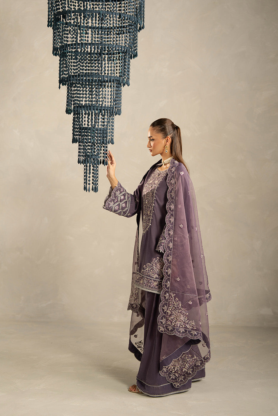 3 PIECE EMBROIDERED VELVET SUIT-HEATHER DUSK (UNSTITCHED)BT22501UN006514-PURPLE-2000000297379-3PC