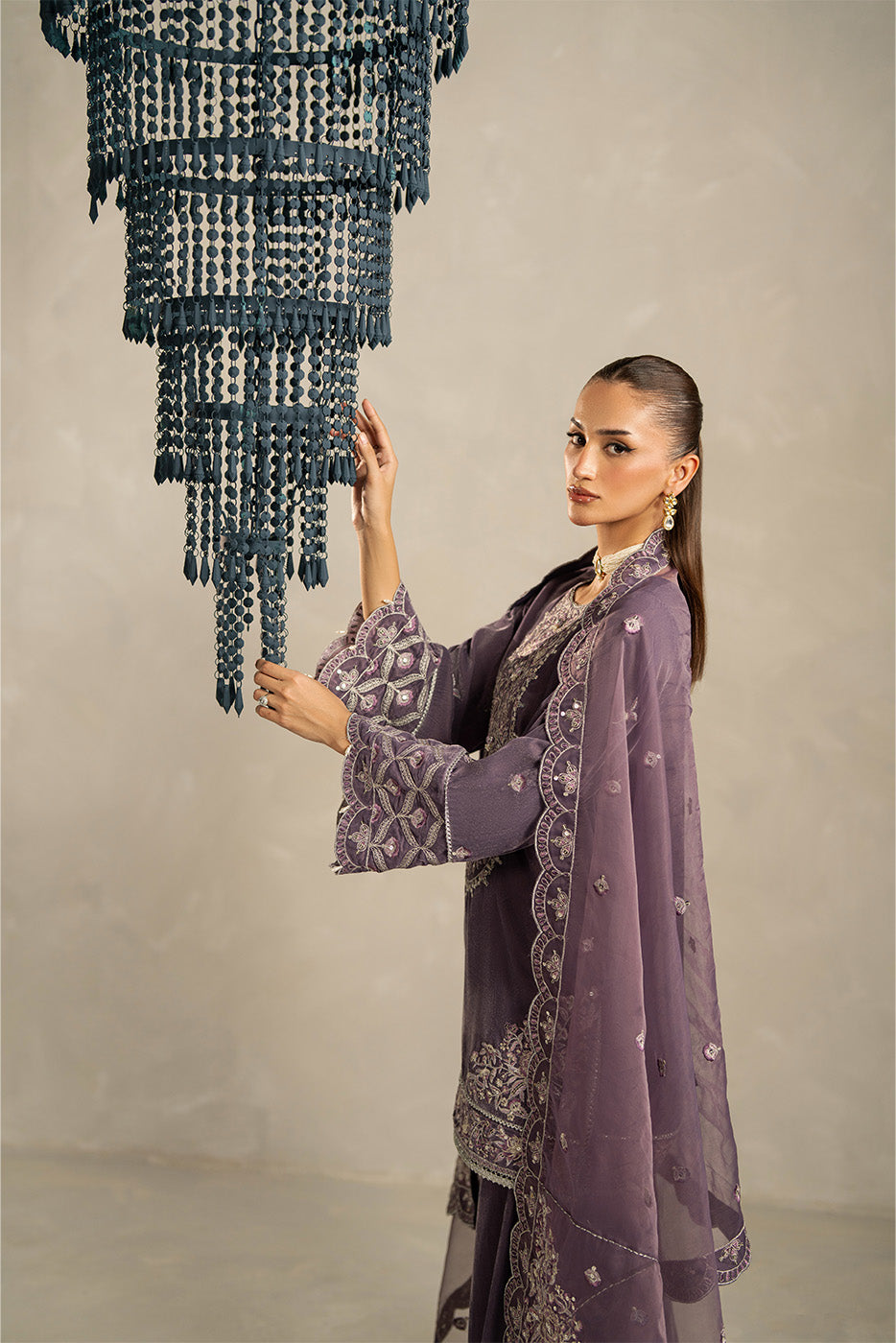 3 PIECE EMBROIDERED VELVET SUIT-HEATHER DUSK (UNSTITCHED)BT22501UN006514-PURPLE-2000000297379-3PC