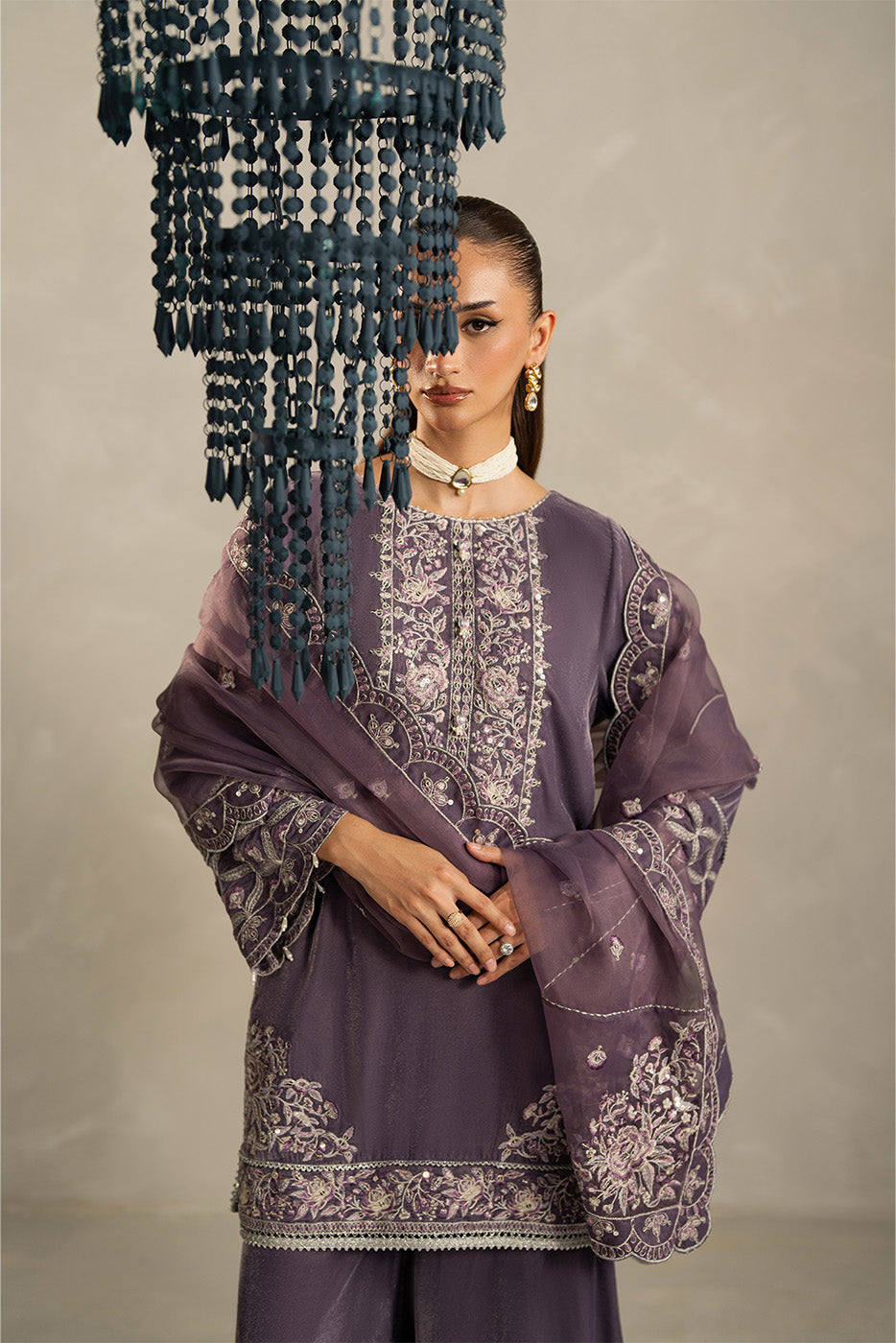 3 PIECE EMBROIDERED VELVET SUIT-HEATHER DUSK (UNSTITCHED)BT22501UN006514-PURPLE-2000000297379-3PC