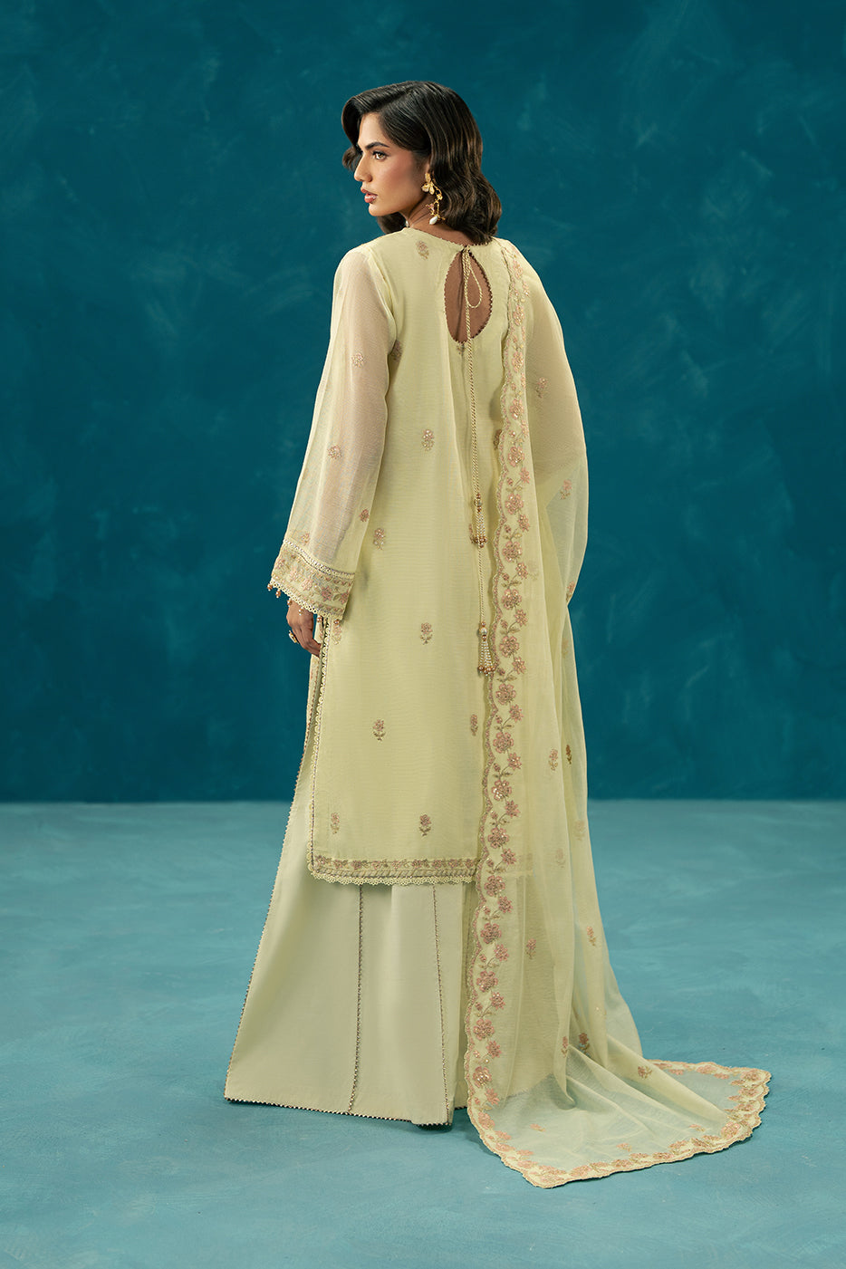 4 PIECE EMBROIDERED COTTON NET SUIT-PETAL DUST (UNSTITCHED)BT22501UN006529-YELLOW-2000000297384-4PC