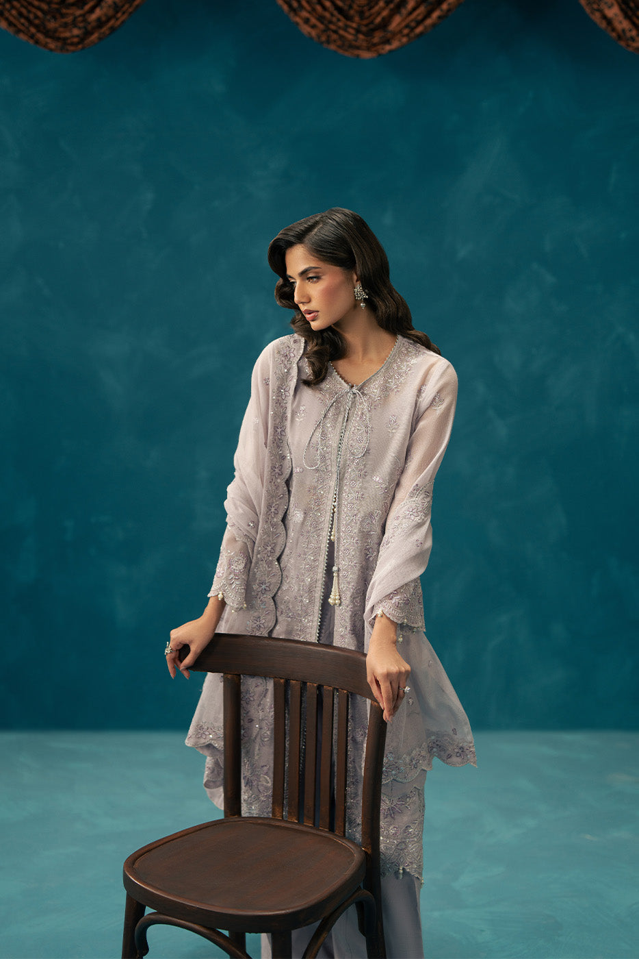 4 PIECE EMBROIDERED COTTON NET SUIT-GLIMMER BLING (UNSTITCHED)BT22501UN006532-PURPLE-2000000297387-4PC