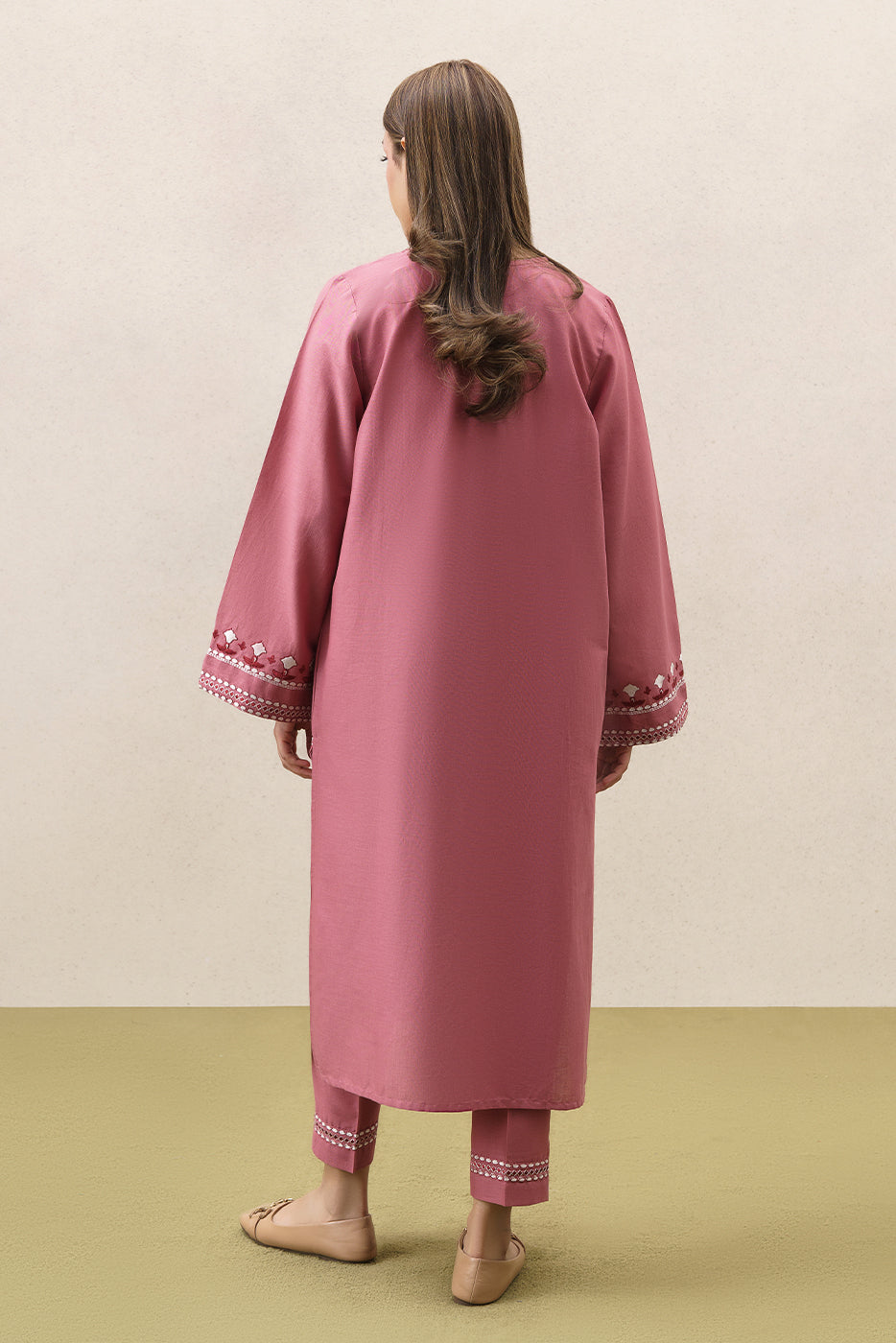 2 PIECE EMBROIDERED SLUB KHADDAR SUIT (PRET)
